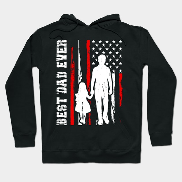 Best Dad Ever With US American Flag, Fathers Day Hoodie by Shrtitude